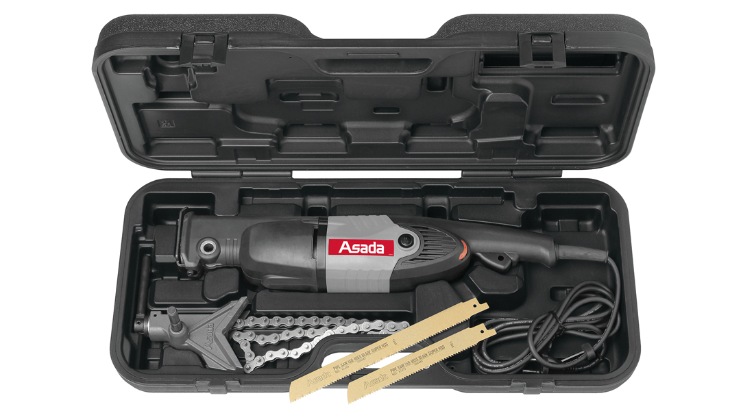 ☆品☆ASADA アサダ 100V パイプソー 150 チェーンバイス＋ケース付